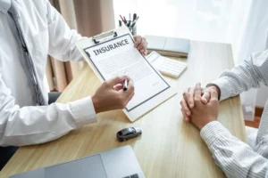 car dealer manager presenting customer